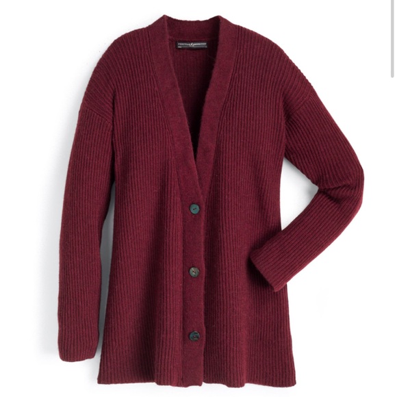 Peruvian Connection ribbed boyfriend baby Alpaca oversized cardigan - Picture 1 of 13